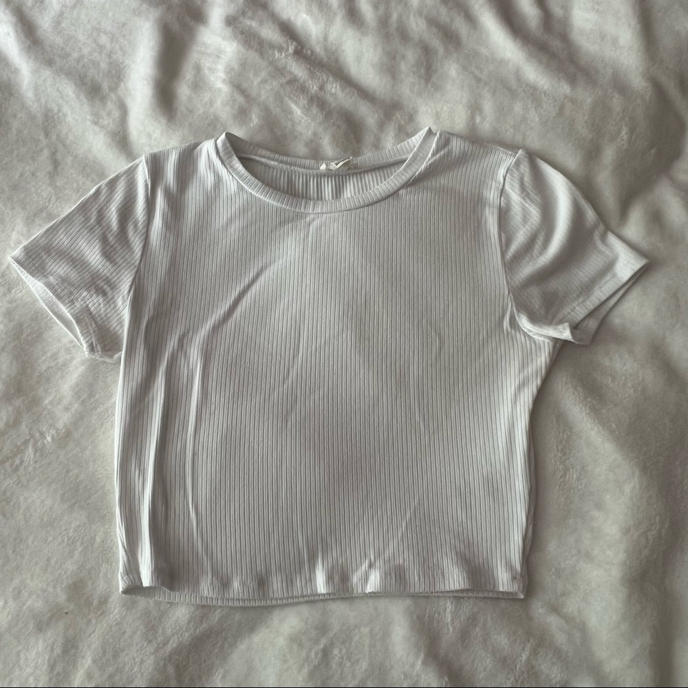 GARAGE white ribbed shirt size S